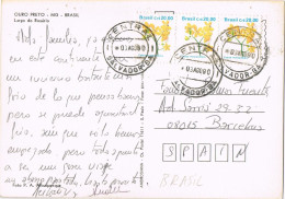 54351. Carta Aerea SALVADOR BAHIA (Brasil) 1990- Vista Ouro Preto, Largo Do Rosario - Brieven En Documenten