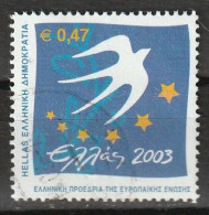 Grecia 2003 - Greek Presidency E.U. Emblem - Dove And Stars - Used Stamps