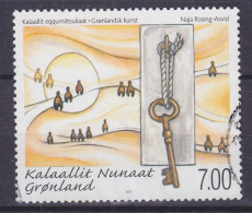 Greenland 2011 Mi. 591, 7.00 Kr. Zeitgenössische Kunst Art Landschaft Mit Schlüssel Gemälde Von Naja Rosing-Asvid - Used Stamps
