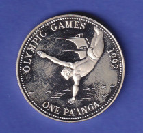 Tonga Silbermünze 1 Pa'anga Olympiade Barcelona Wasserspringen 1991 PP - Andere - Oceanië