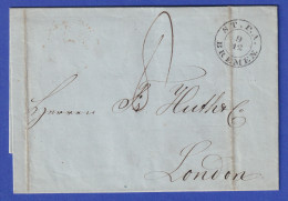 Preußen Geschäftsbrief Mit Rundstempel BREMEN 1845 Gel. Nach London - Other & Unclassified