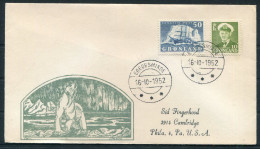 1952 Greenland Egedesminde 50ore "Gustav Holm" Ship, Polar Bear Cover - USA  - Briefe U. Dokumente