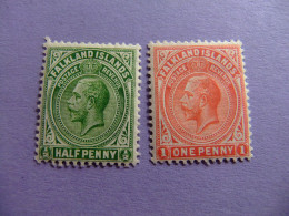 MALVINAS FALKLAND ISLANDS 1912 GEORGE V YVERT 26 + 27 MH - Malediven (...-1965)