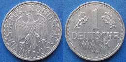 GERMANY - 1 Mark 1991 F KM# 110 Federal Republic Mark Coinage (1946-2002) - Edelweiss Coins - 1 Mark