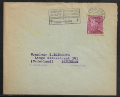 Belgium. Stamps Sc. 294 On Commercial Letter, Sent From Antwerpen On 20.12.1939 For Schiedam Netherlands - 1936-1951 Poortman