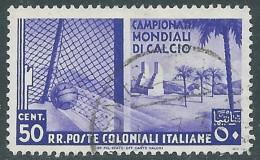 1934 EMISSIONI GENERALI USATO MONDIALI DI CALCIO 50 CENT - RA6-8 - Amtliche Ausgaben