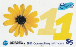 CAMBODIA - Flower, E Card Prepaid $5, Exp.date 12/12/03, Used - Cambodge