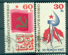 Tchécoslovaquie 1976 - Y & T N. 2165/66 - Parti Communiste Tchécoslovaque (Michel N. 2321/22) - Gebruikt