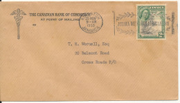 Jamaica Cover Kingston 25-11-1953 Single Franked - Jamaica (...-1961)