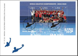 CROATIA 2024,NEW,20.3.,SPORT,WATER POLO WORLD CHAMPION,BARACUDAS-WAY TO GO,BLOCK,FDC - Wasserball