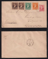 Argentina 1896 Uprated Stationery Envelope To DENMARK 4 Color Franking - Lettres & Documents