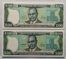 N.B. Of Liberia Lotto With 13 Banknotes 1991-2011 Serie 5-100 Dollars  (B/76eb - Collections & Lots