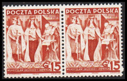 1938. POLSKA. 20 Years Republic Polen 15 Gr In Never Hinged Pair..  (Michel 333) - JF543386 - Ungebraucht