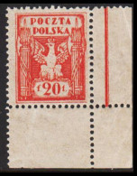1922. Ostoberschlesien. Regular Issue 20 F Hinged. Corner Margin.  (Michel 3) - JF543411 - Silesia