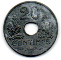 20 Centimes 1943 - 20 Centimes