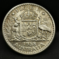 1 FLORIN 1958 ARGENT  ELIZABETH II AUSTRALIE / AUSTRALIA SILVER - Florin