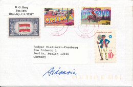 USA Cover Sent Air Mail To Germany 2002 With Old And Modern Stamps (overrun Country Austrian  Flag) - Covers & Documents