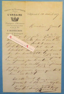 ● Villefranche Sur Saône Lettre 1887 L'Urbaine Assurances F. BURNICHON - Claude Suchet Débitant à Ronchal - Gonnet - Banque & Assurance