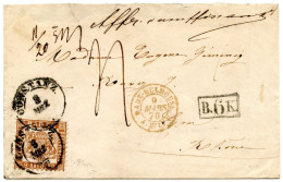 ALLEMAGNE - BADE - 9KR SUR LETTRE DE CONSTANCE POUR LYON B.6K. + AFFRANCHISSEMENT INSUFFISANT + TAXE 4, 1870 - Covers & Documents