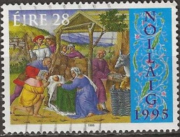 IRELAND 1995 Christmas - 28p Adoration Of The Shepherds (illuminated Manuscript) (Benedotto Bardone) FU - Oblitérés