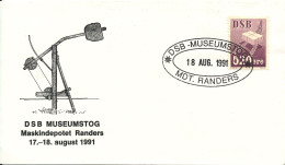 Denmark Cover DSB Museumstog Maskindepot Randers 18-8-1991 520 öre - Brieven En Documenten