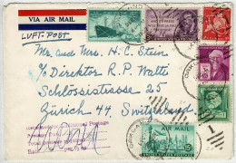 Vereinigte Staaten / USA 1952, Air Mail Oakland - Zürich (Schweiz), Nachporto - Brieven En Documenten