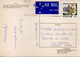 Philatelic Postcard With Stamps Sent From AUSTRALIA To ITALY - Lettres & Documents