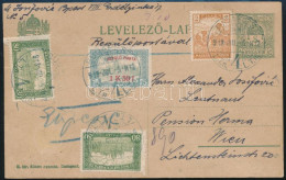 1918.07.05 Légiposta 8f Díjjegyes Levelezőlap 3,12K Díjkeigészítéssel "BUDAPEST" - "WIEN" - Autres & Non Classés