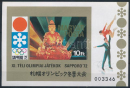 ** 1971 Téli Olimpia (IV.) Sapporo Vágott Blokk (3.500) - Autres & Non Classés