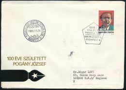 1986 Pogány József Vágott Bélyeg FDC-n - Autres & Non Classés