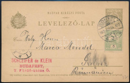 1902 Díjjegyes Levelezőlap Turul 5f Kiegészítéssel / PS-card With Additional Franking - Autres & Non Classés