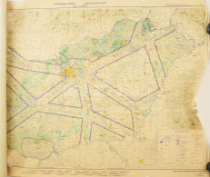 1983 Légiforgalmi Térkép,Aeroneutical Chart, ICAO 1:500.000, KM Légügyi Főosztály, Szakadással, 79x115 Cm. - Other & Unclassified