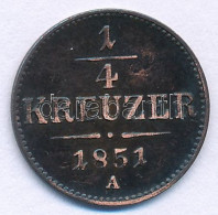 Ausztria 1851A 1/4kr Cu T:AU,XF Austria 1851A 1/4 Kreuzer Cu C:AU,XF Krause KM#2180 - Ohne Zuordnung