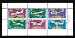 Bulgarie 1990 Avions (12) Yvert N° 3330 à 3335 Feuillet Oblitéré Used - Used Stamps