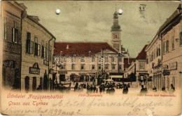 * T4 1899 (Vorläufer) Nagyszombat, Tyrnau, Trnava; Hauptplatz / Fő Tér, Szentháromság Szobor, Bauer, Manheimer, Hugo Mar - Non Classés