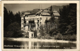 T2/T3 1930 Mondsee, Salzkammergut, Waldhotel Kreuzstein / Hotel. Monopol 7540. (EK) - Non Classés