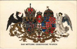 ** T2/T3 Das Mittlere Gemeinsame Wappen / The Middle Common Coat Of Arms. Viribus Unitis. Offizielle Karte Für Rotes Kre - Zonder Classificatie