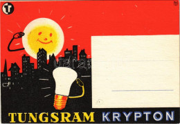 ** T2 Tungsram Krypton Izzó Reklámlapja / Hungarian Light Bulb Advertisement Postcard S: Macskássy - Unclassified