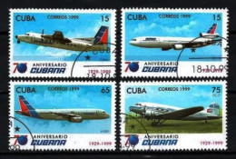 Cuba 1999 Avions (29) Yvert N° 3834 à 3837 Oblitéré Used - Usati