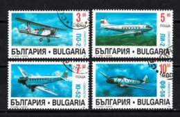Bulgarie 1995 Avions (47) Yvert N° 3621 à 3624 Oblitéré Used - Used Stamps