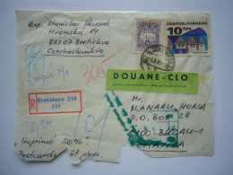 Avion / Airplane / From Bratislava To Buzau, Romania / Devant De Lettre / Contrôle Douanier - Lettres & Documents