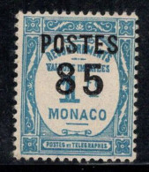 Monaco 1937 Mi. 158 I Neuf ** 100% 85 C Sur 1 FR Surimprimé - Autres & Non Classés