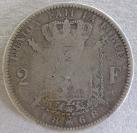 Belgique. 2 Francs 1868 Leopold II, Légende Française , En Argent - 2 Frank