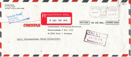 USA Registered Air Mail Bank Cover With Meter Cancel Sent To Germany Norfolk 16-3-1992 - Cartas & Documentos