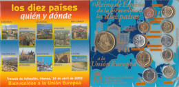 España 2003 Atenas Tratado De La Unión Cartera  Colección Monedas 10 Nuevos Mi -  Collections