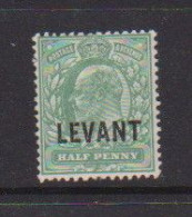 BRITISH  LEVANT    1905    King  Edward  VII  Opt  LEVANT  1/2d  Green    MH - Levant Britannique