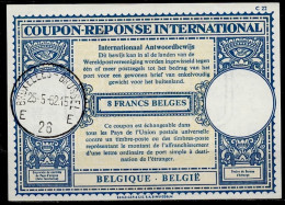 BELGIQUE BELGIE BELGIUM  Lo17  8 FRANCS BELGES Int. Reply Coupon Reponse Antwortschein IAS IRC  BRUXELLES 25.05.62 - Internationale Antwoordcoupons