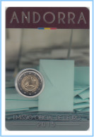Andorra 2015 Cartera Oficial Coin Card Moneda  2 € Conmemorativa Derchos Polít - Sonstige & Ohne Zuordnung