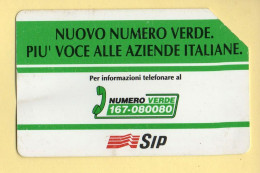 Télécarte : Italie : SIP / NUMERO VERDE / Magnétique - Openbare Reclame