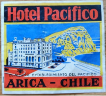 Chile Arica Hotel Pacifico Hotel Label Etiquette Valise - Adesivi Di Alberghi